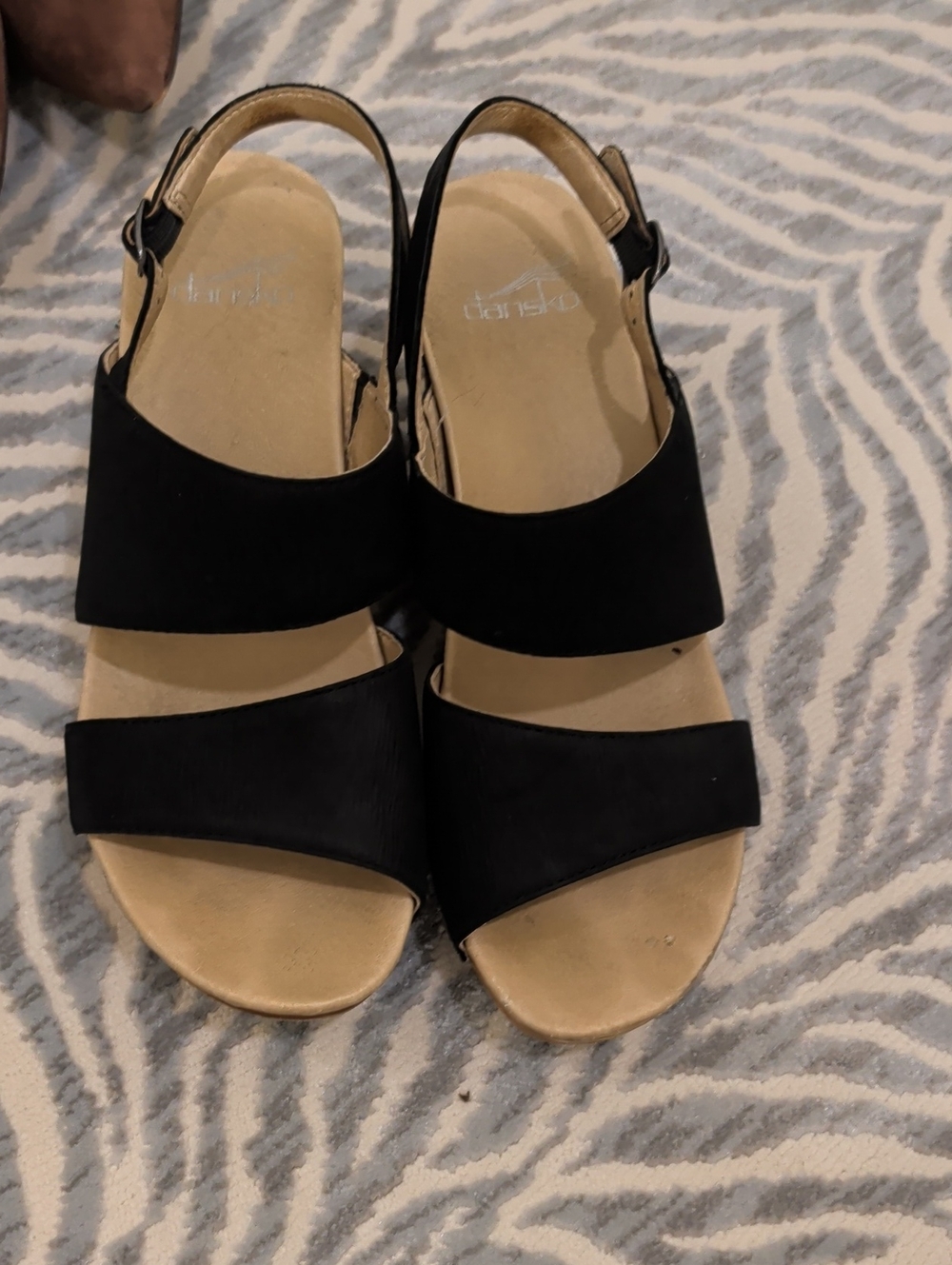 Dansko Black Dual-Strap Women's Slingback Sandals